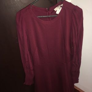 Loft Women's Dress Red Work Style Clothing